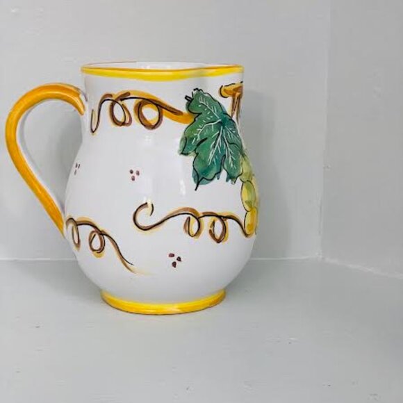 Beautiful Vintage Italian Ceramic Pitcher Tadinate Hand Painted Sangria Pitcher - Picture 1 of 9